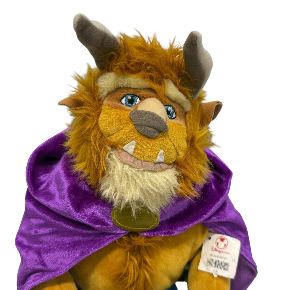 Disney Store Beauty and the Beast Plush Toy with Purple Cape Collectible